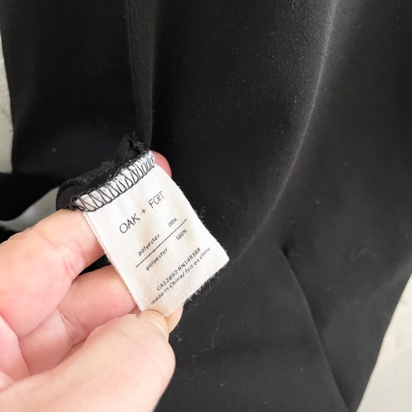 Oak + Fort Women's Jumpsuit Black Deep plunge V neck Pockets Wide leg S - Picture 9 of 12